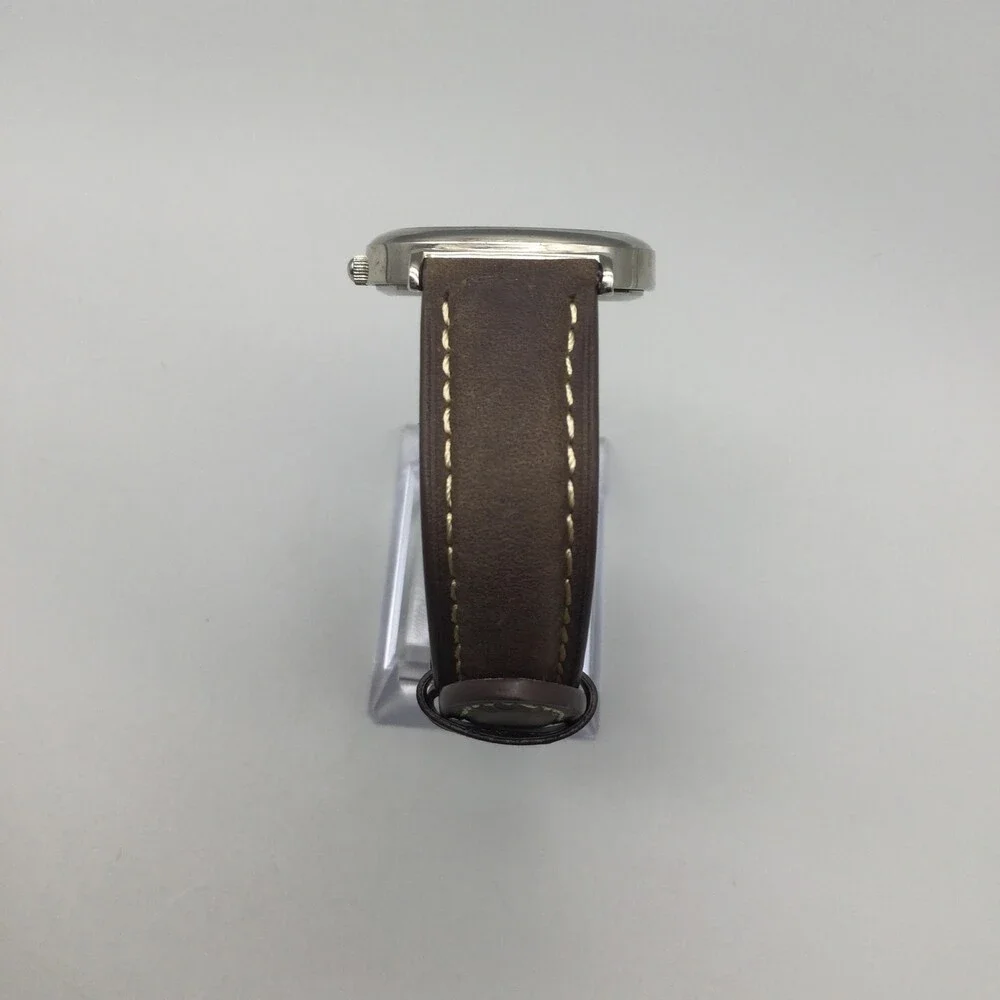 Aria Womens Watch 34mm Abalone Mosaic Dial Brown Leather Band New Battery